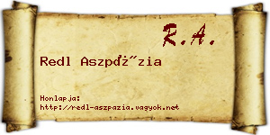 Redl Aszpázia névjegykártya